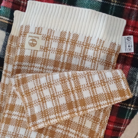 🔥🔥🔥Timberland logo plaid acrylic scarf New - Picture 11 of 11